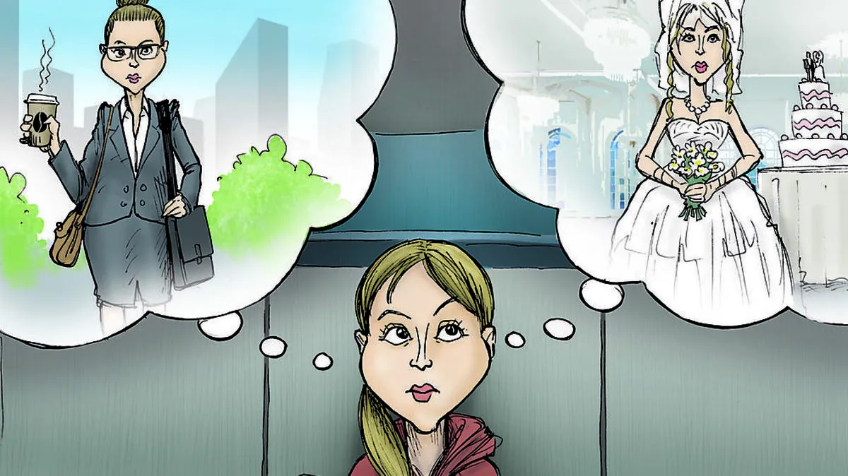 Heiraten oder Vollzeitjob? Zwei unbefriedigende Varianten, um zu einer Versicherung zu kommen.