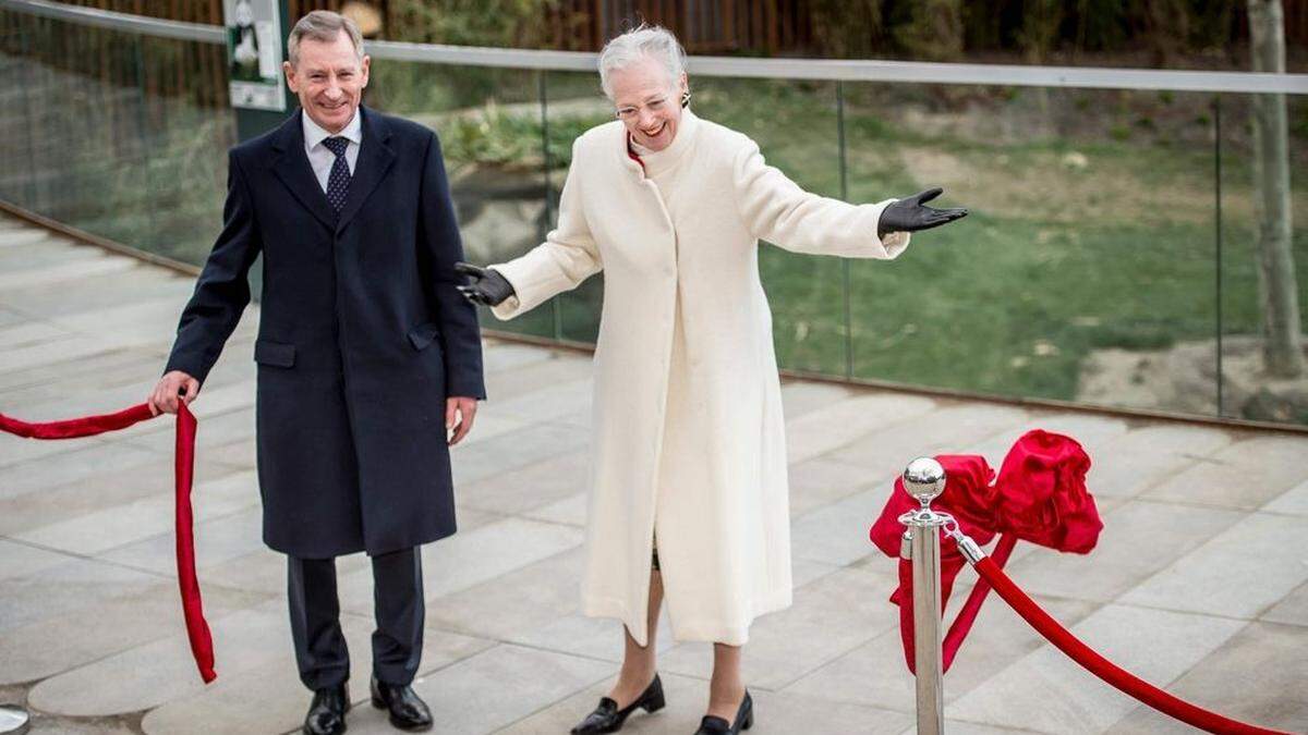 Königin Margrethe II. bei der Eröffnung des neuen Geheges für zwei Pandas in Kopenhagen