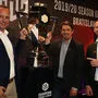 Bernd Vollmann (Graz 99ers), Oliver Pilloni (KAC) und Varian Kirst (Vienna Capitals, von links)