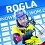 ROGLA,SLOVENIA,25.JAN.24 - SNOWBOARD - FIS World Cup, parallel giant slalom. Image shows the rejoicing of Benjamin Karl (AUT). Keywords: trophy. Photo: GEPA pictures/ Matic Klansek