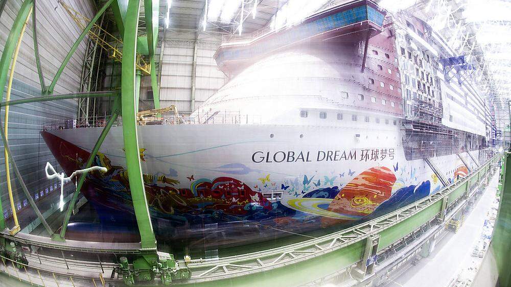 Das in Bau befindliche Kreuzfahrtschiff Global Dream 