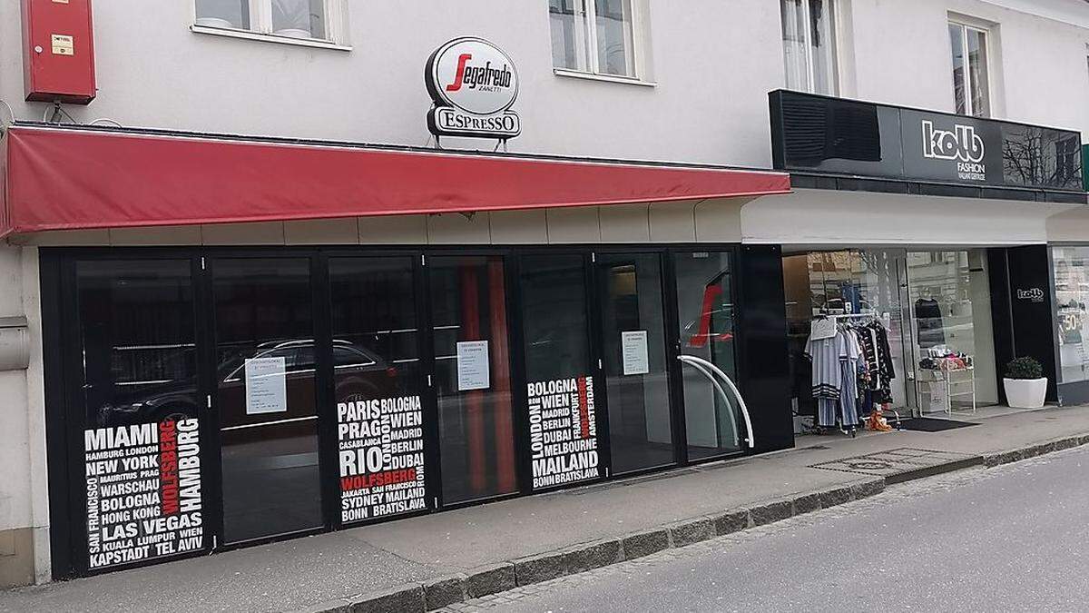 Vor wenigen Tagen wurde das Café Segafredo mitten in Wolfsberg ausgeräumt