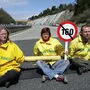 Zu Beginn der Aktion wurde die Autobahn blockiert