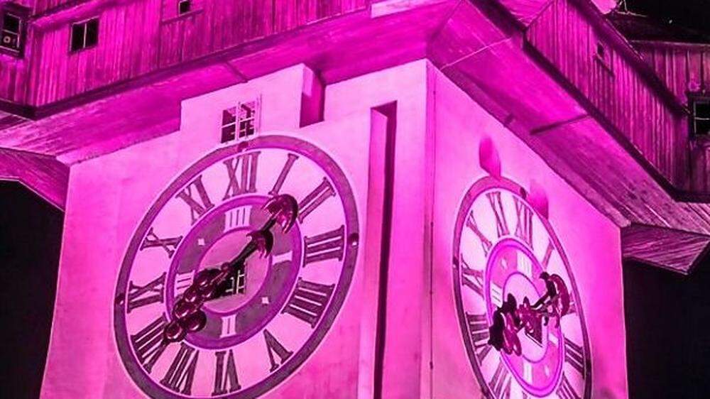 Heute Abend wird der Uhrturm Pink sein