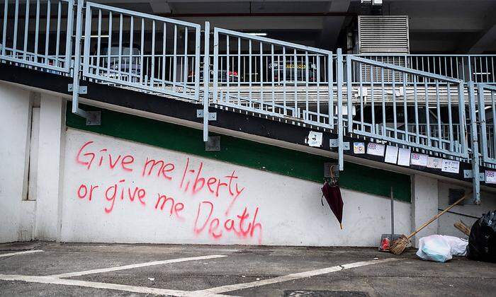 Graffiti in Hongkong 2019: "Gib mir Freiheit oder den Tod"