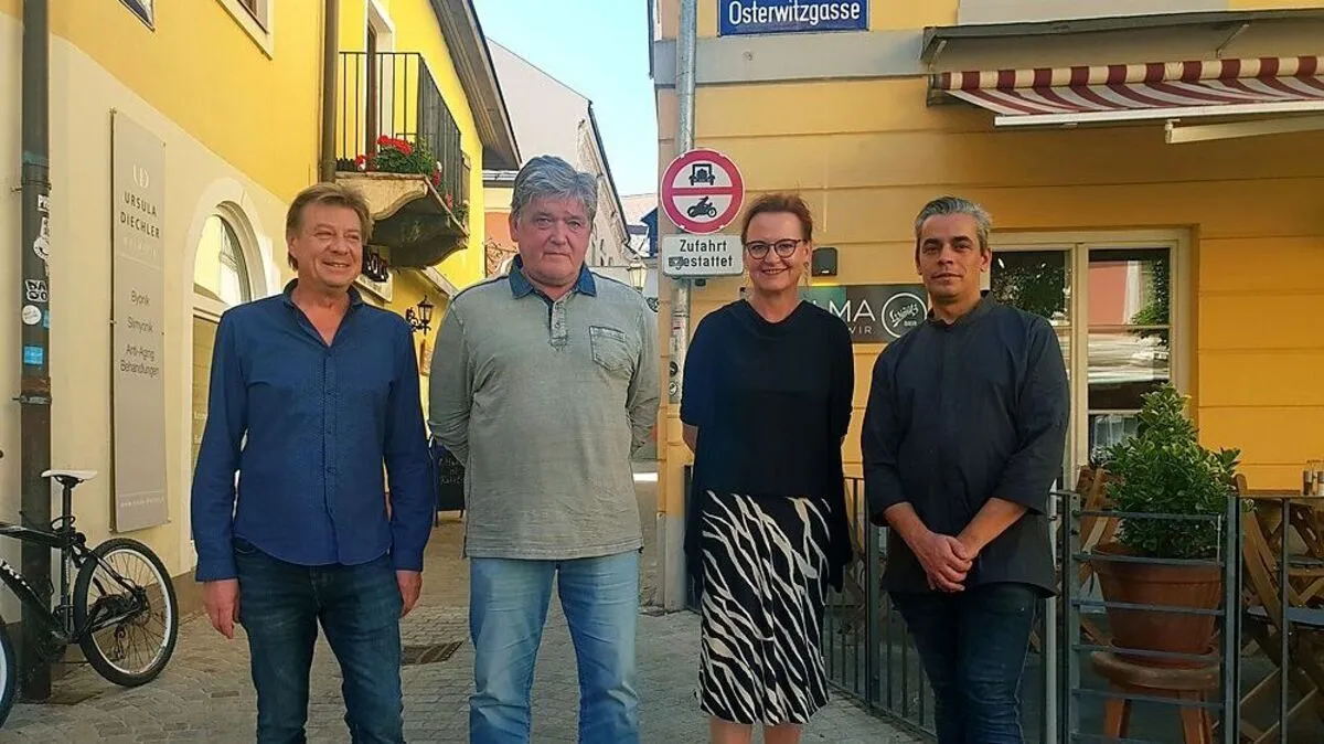 Christian Lang, Ralf Sellak, Margit Kostwein und Martin Heigl bringen mit Konzerten Leben in die Osterwitzgasse. 