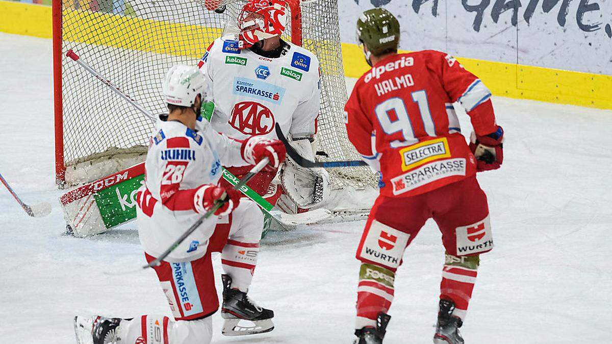 Mike Halmo erzielte das einzige Tor im Spiel zwischen Bozen und dem KAC