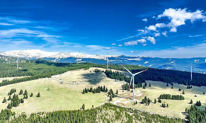 Bestehende Windkraftanlagen auf der Steinberger Alpe