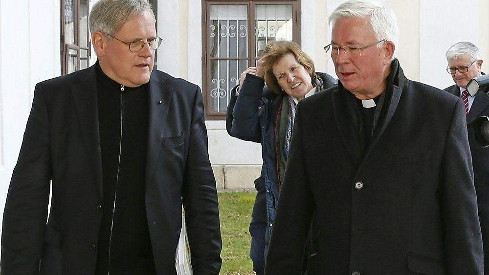 Kanzler Jakob Ibounig und Erzbischof Lackner zu Beginn der Visitation im Jänner