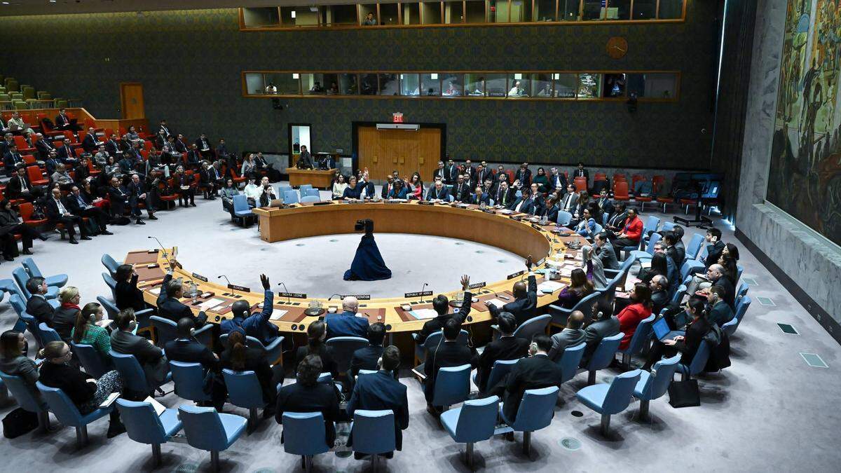 Eine Sitzung des Sicherheitsrats in New York. Es wurde eine Waffenruhe beschlossen