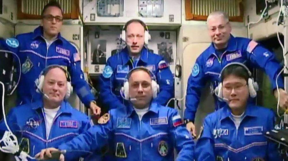 Die derzeitige Crew auf der ISS