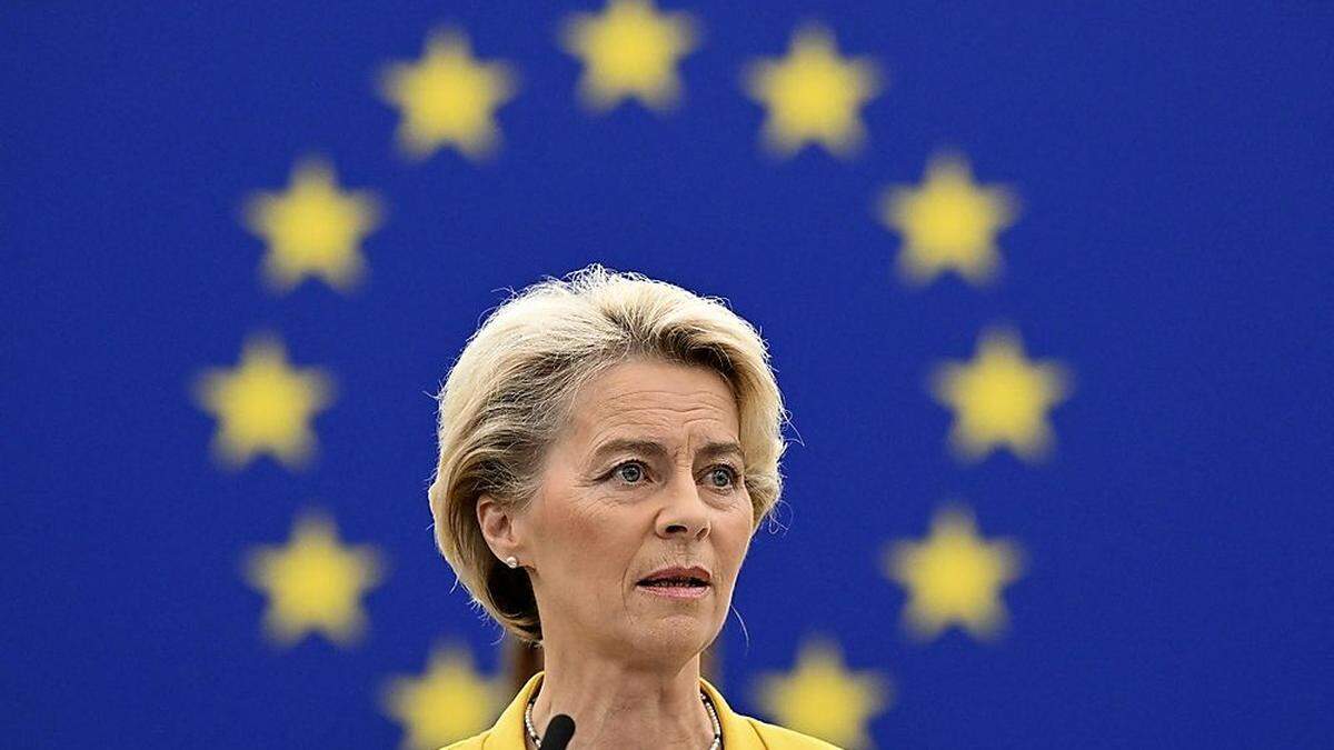 EU-Kommissionspräsidentin Ursula von der Leyen hielt am Mittwochvormittag eine &quot;Rede zur Lage der Union&quot;.