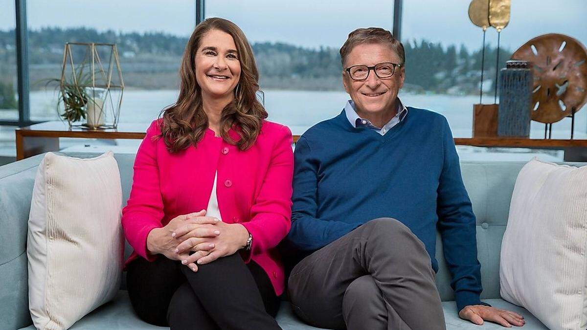 Bill Gates (r.) mit seiner Ex-Frau Melinda French Gates