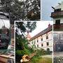 Bauteile von einem Dach trafen in Graz einen Bus. Im Schlosspark Eggenberg stürzten Bäume um, im Grazer Westen war ein Hausdach abgedeckt