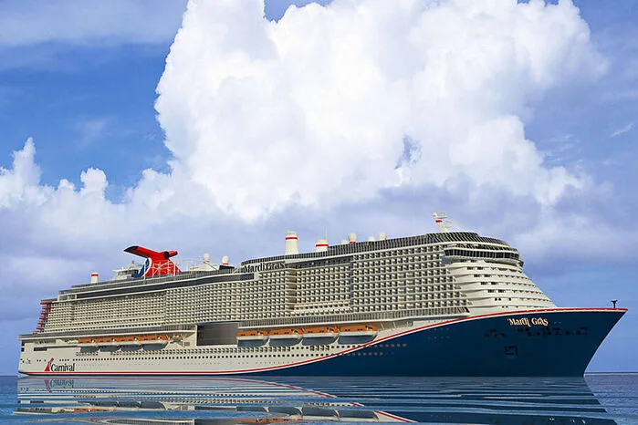 Mardi Gras. Das neue Flaggschiff der Carnival Cruise Line wird mit Flüssiggas angetrieben und hat (Achtung, jetzt kommt’s) die erste Hochsee-Achterbahn der Welt an Deck.