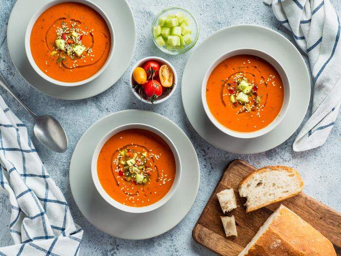 Gazpacho ist das ideale Essen für heiße Tage: Leicht und kühl!