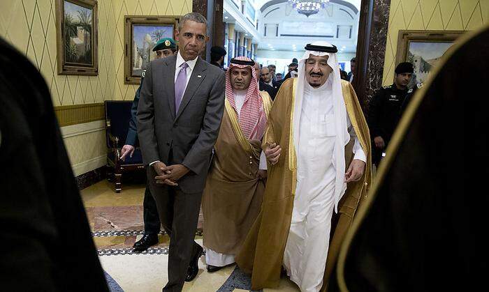 Nicht ganz so locker wie sonst: US-Präsident Obama in Riad 