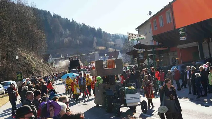 Punkt 15:00 Uhr ging es los. Dann zogen 13 Narrengruppen mit ihren fantasievollen Kostumierungen und Wägen durch das Zentrum.