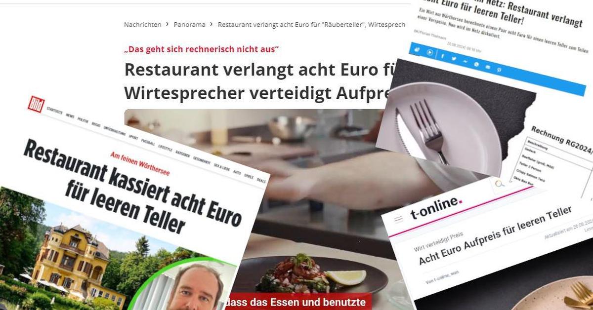 Bild, Stern et Focus rapportent des assiettes à huit euros au lac Wörthersee