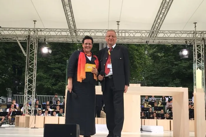 Anna Hollwöger, Generalsekretärin der Katholischen Aktion, und Organisator Thomas Bäckenberger