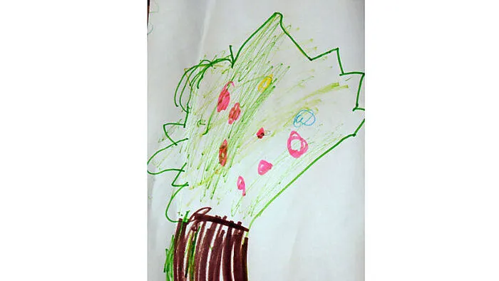 22. Dezember: Die kleine Malak Mosleh stammt aus dem Irak und wohnt derzeit in Steuerberg. Im Rahmen des Begegnungscafés in Steuerberg hat das kleine Mädchen zu Stift und Papier gegriffen und für uns gemalt. Entstanden ist, wie könnte es so kurz vor Weihnachten anders sein, ein Christbaum. Malak hat sich jedoch für eine besonders moderne Variante entschieden.