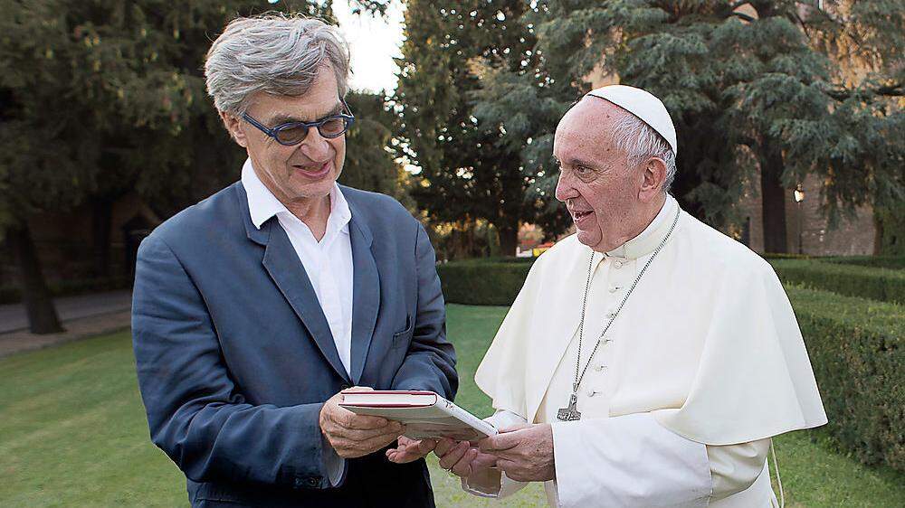Wim Wenders mit Papst Franziskus