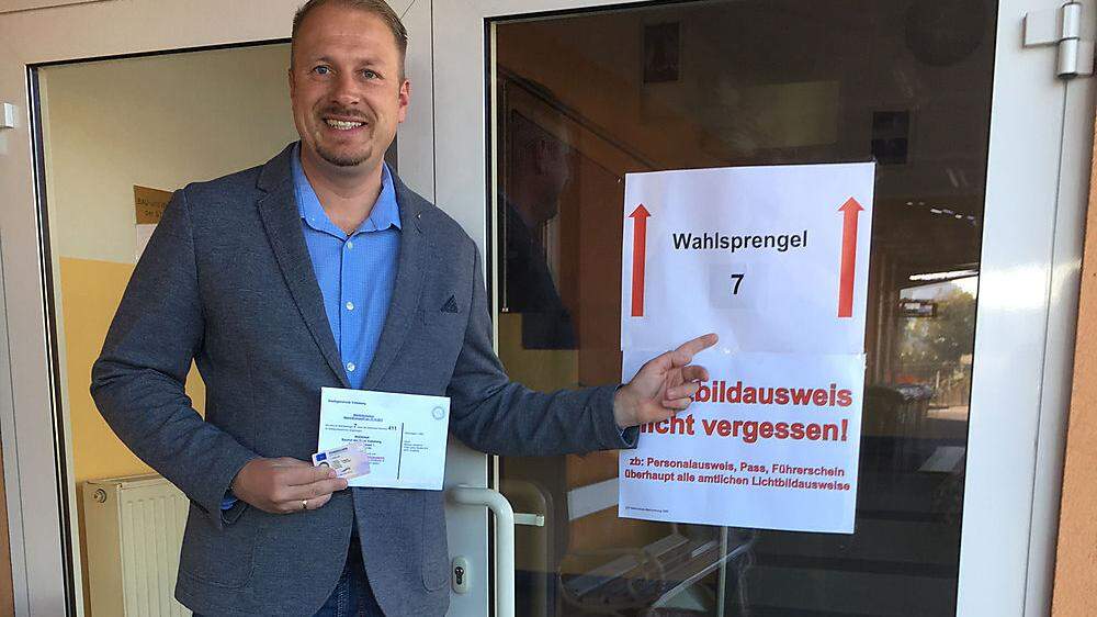 Markus Leinfellner, FPÖ-Spitzenkandidat im Bezirk Voitsberg, war bereits bei der Stimmabgabe zuversichtlich