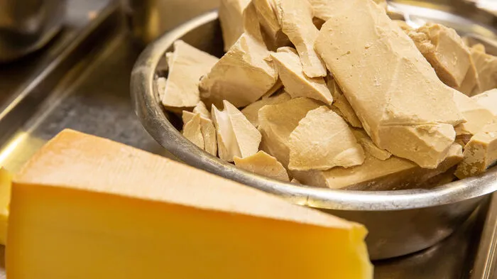 Die Zutaten für die Kötschach-Mauthner Käseschokolade: Bio-Rohmilchkäse von Lukas und Thomas Zankl, Landmais von Josef Brandstätter Jun. und Zweigelt Cabernet Cuvee von Werner Holzfeind.