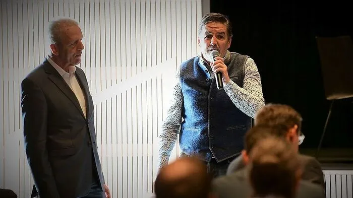 ASKÖ-Steiermark-Präsident Gerhard Widmann und BT-Füchse-Obmann Heinz Rumpold (rechts) diskutierten bei Sportopia über das Thema Mobilität