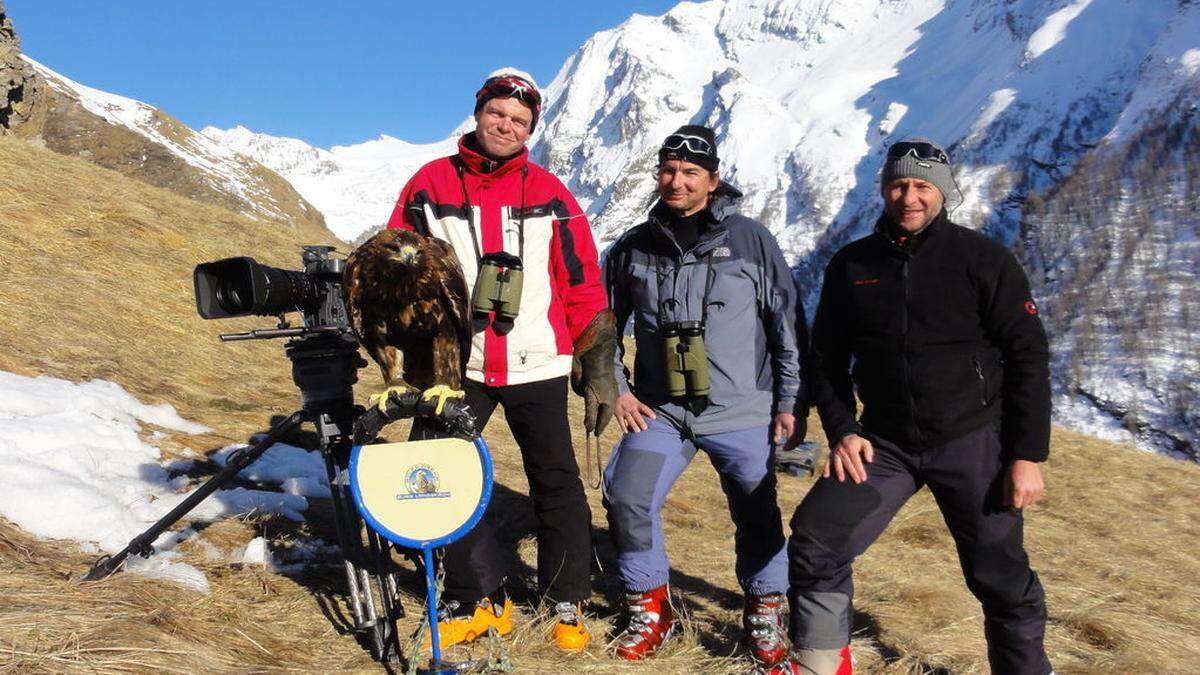 Von Otmar Penker (rechts) stammt die Filmidee. Schüttelkopf und Lassnig arbeiteten mit dne Adlern