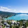 Velden village view at the beautiful lake WÃ¶rthersee in Carinthia, Austria.