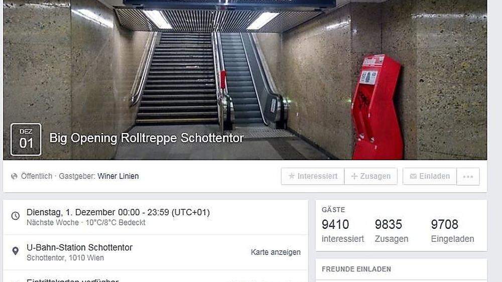 "Big Opening": Rolltreppe Schottentor