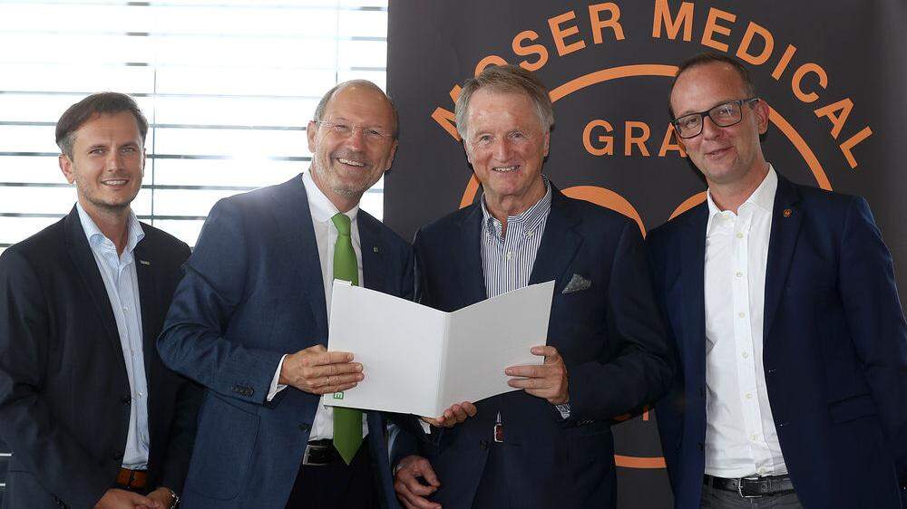 Richard Peer (Holding Graz), Urs Harnik-Lauris (Energie Steiermark), Jochen Steinburg  und Manager Bernd Vollmann
