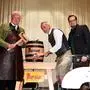 Bürgermeister Thomas Kalcher mit Brauerei-Gescshäftsführer Josef Rieberer, Aufsichtsratsvorsitzender Michael Leitner-Fiedler, Brauführer Roman Bacher beim Bockbier-Anstich