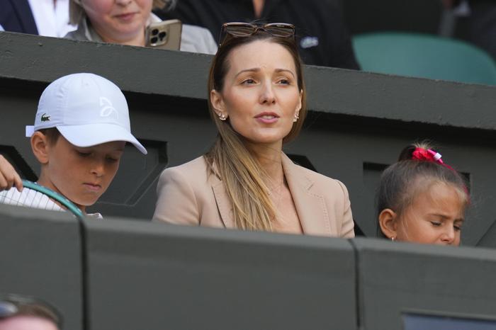 Jelena Djokovic mit ihren Kindern Stefan und Tara