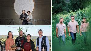 Die drei Sieger-Weingüter: Walter und Petra Frauwallner, Eduard Tropper und Matthias, Helmut und Stefanie Leitner
