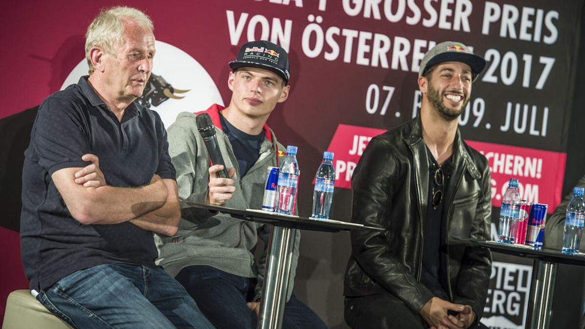 Helmut Marko, Max Verstappen, Daniel Ricciardo