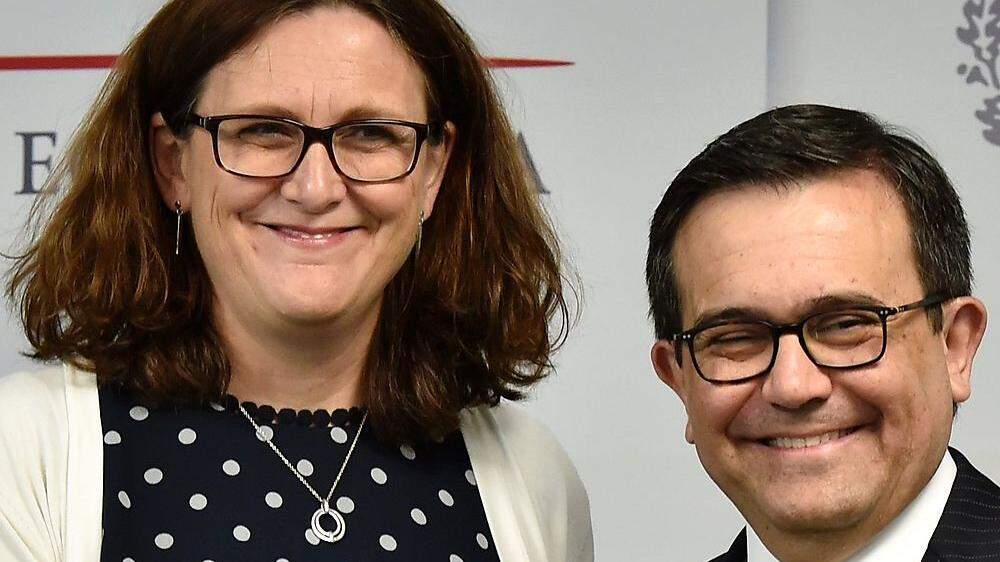 Cecilia Malmström (EU) und Ildefonso Guajardo (Mexiko)