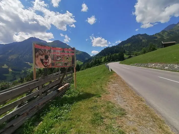 Das Plakat steht zwischen Virgen und Obermauern