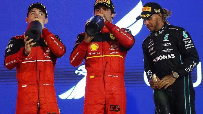 1. Charles Leclerc (MON) - Ferrari; 2. Carlos Sainz (ESP) - Ferrari; 3. Lewis Hamilton (GBR) - Mercedes