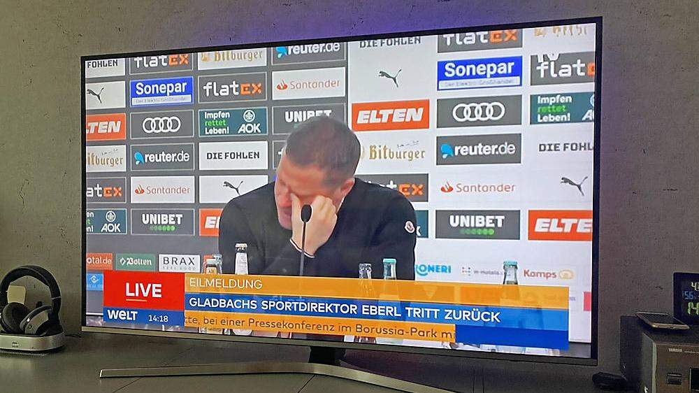 Pressekonferenz Sportdirektor Max EBERL (Borussia Moenchengladbach). Max EBERL tritt aus gesundheitlichen Gruenden von s