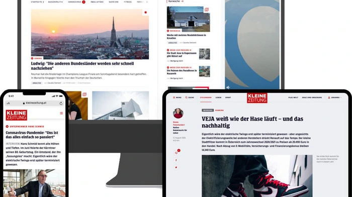 Modern, klar, bildlastig: So präsentiert sich die neue Website und bildet dabei die komplette Bandbreite der Kleinen Zeitung ab