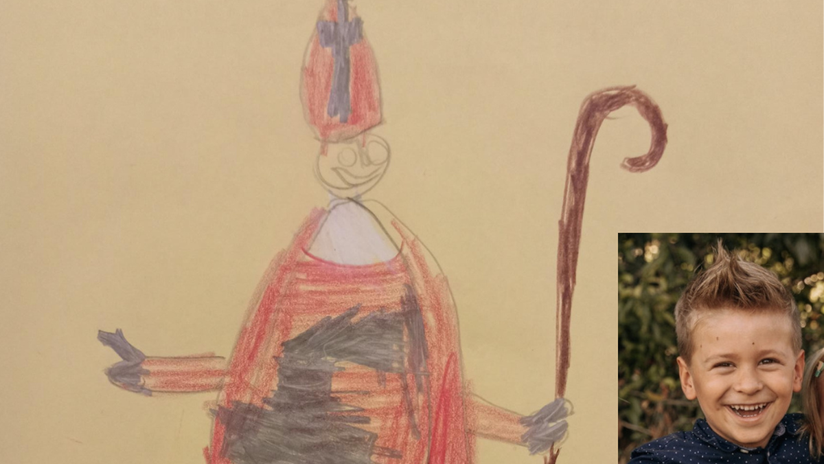 Lukas Hirzberger (5) aus Baierdorf bei Anger hat einen Nikolaus gemalt