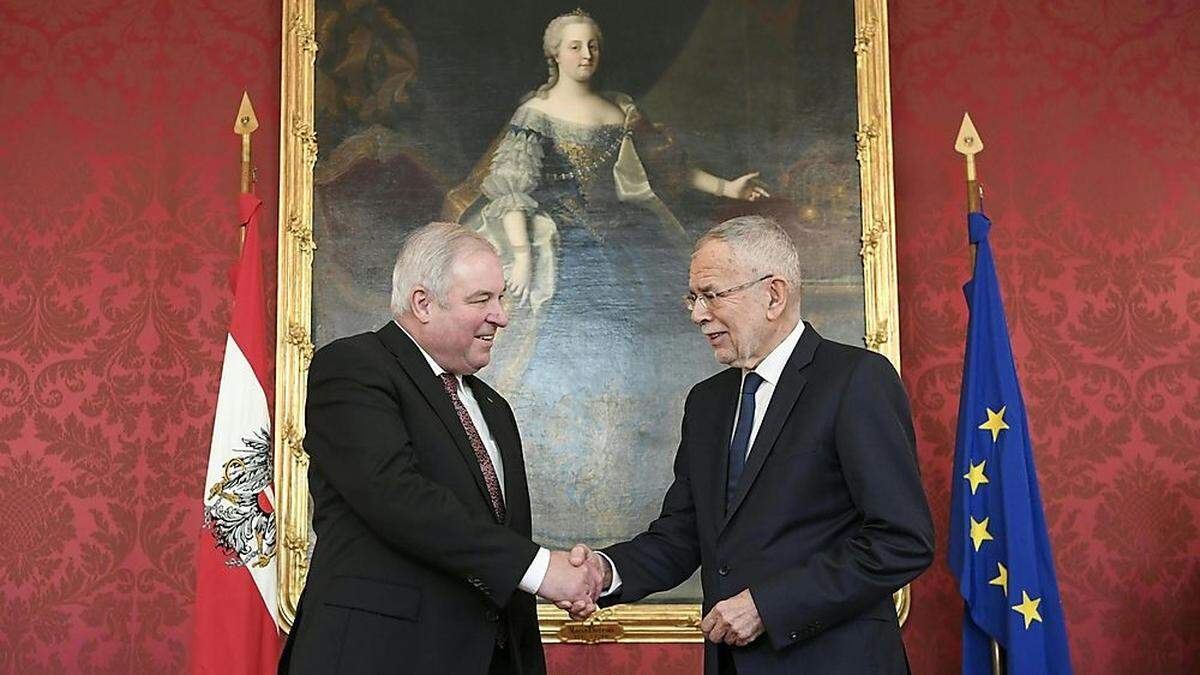 LH Hermann Schützenhöfer bei Bundespräsident Alexander Van der Bellen