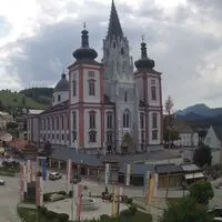 Über der Basilika in Mariazell zogen bereits schwarze Wolken auf