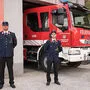 Der neue Kommandant Patrick Achatz (Mitte) mit seinem Stellvertreter Johannes Ronacher (links) und seinem Vorgänger Reinhold Slamanig (rechts)