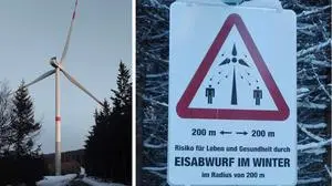 Warnschilder beim Windpark Soboth 