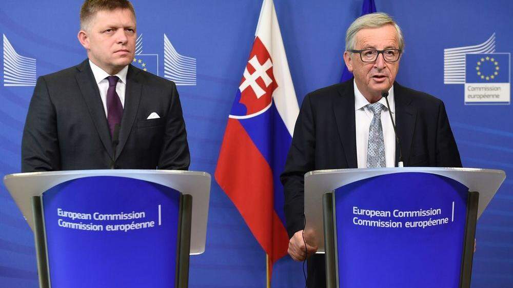 Fico und Juncker ließen sich nicht stören