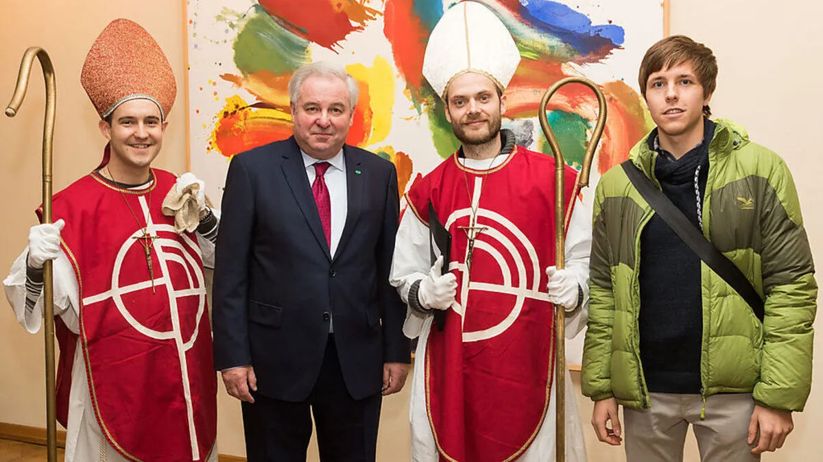 Josef Promitzer (Jungschar), LH Schützenhöfer, Thomas Klamminger (KMB) und Martin Hohl (Junge Kirche Steiermark)