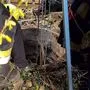 In diesen Schacht waren der Mann und der fünfjährige Bub gestürzt